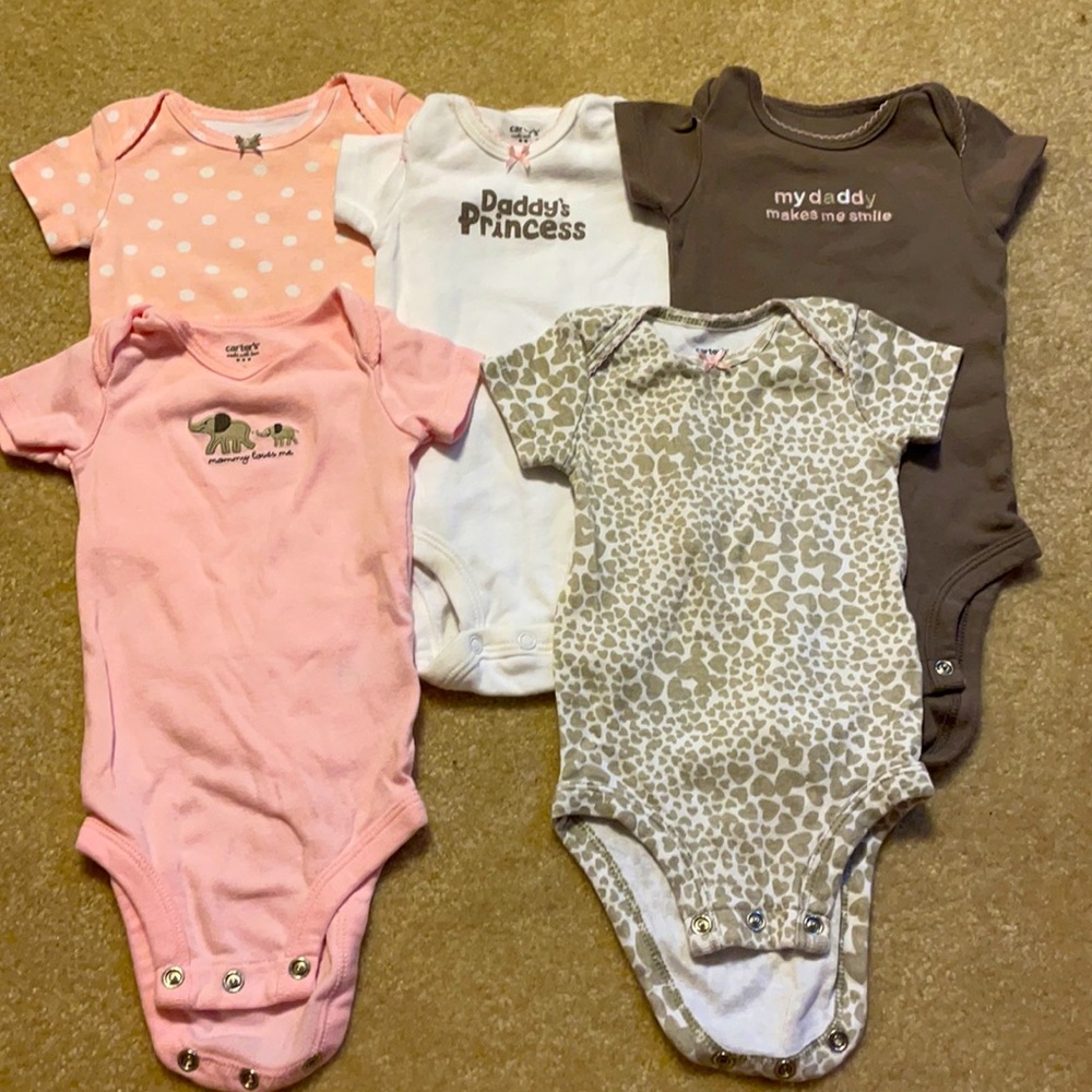 Bundle of 5 Carter’s 3 month Onsies